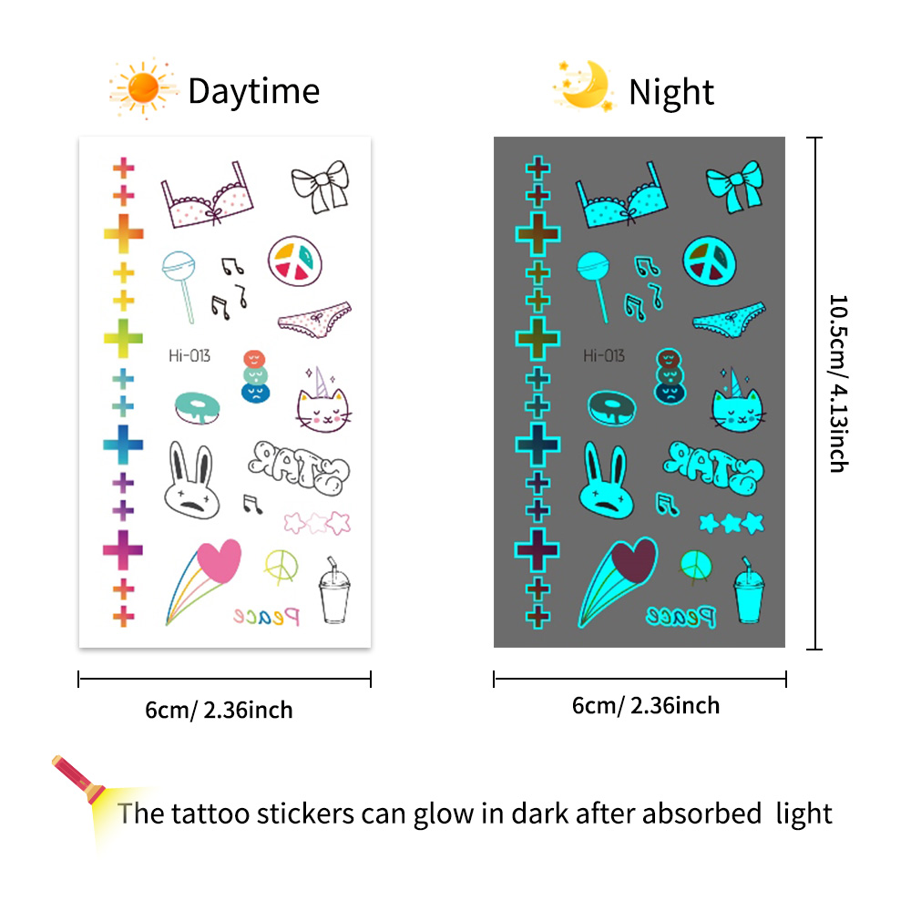 Glow-in-Dark Tattoo Stickers 1 - đánh giá và giá Glow In Dark Stars