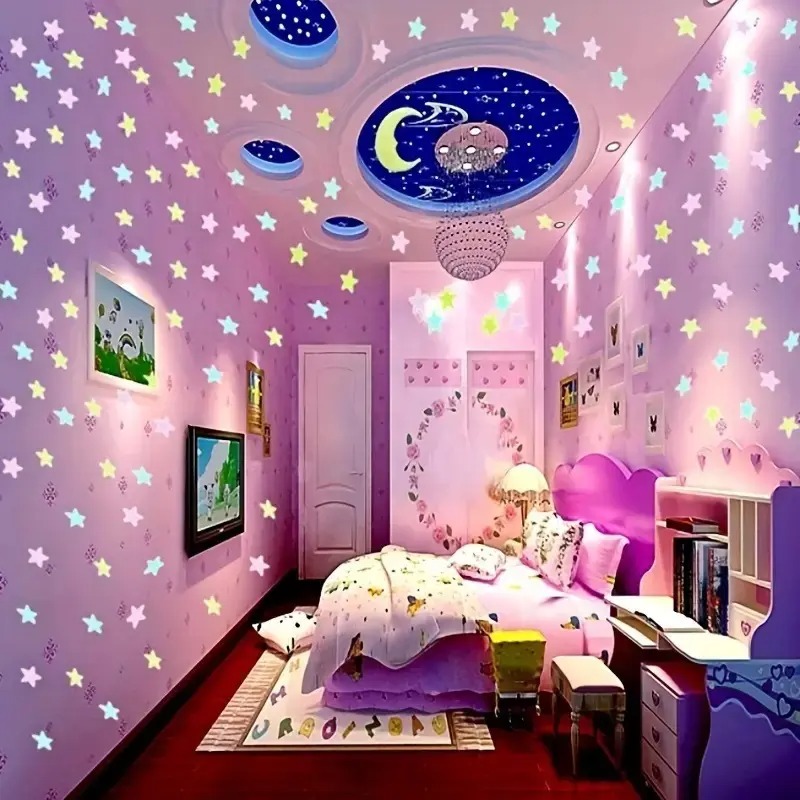 100 Pcs Colorful Glow in The D - đánh giá và giá Glow In Dark Stars